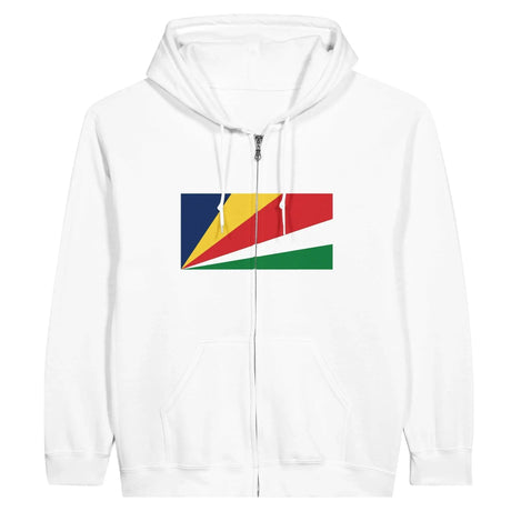 Sweat à capuche zippé seychelles coton mélangé broderie
