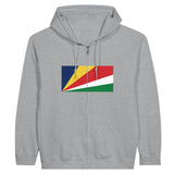 Sweat à capuche zippé seychelles coton mélangé broderie