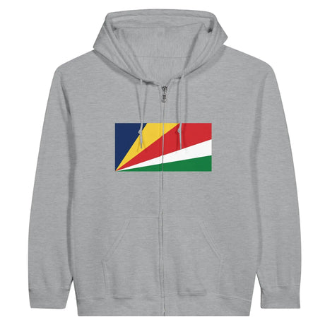 Sweat à capuche zippé seychelles coton mélangé broderie