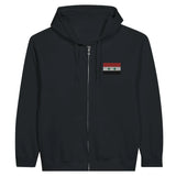 Sweat à capuche zippé syrie coton mélangé broderie couleur