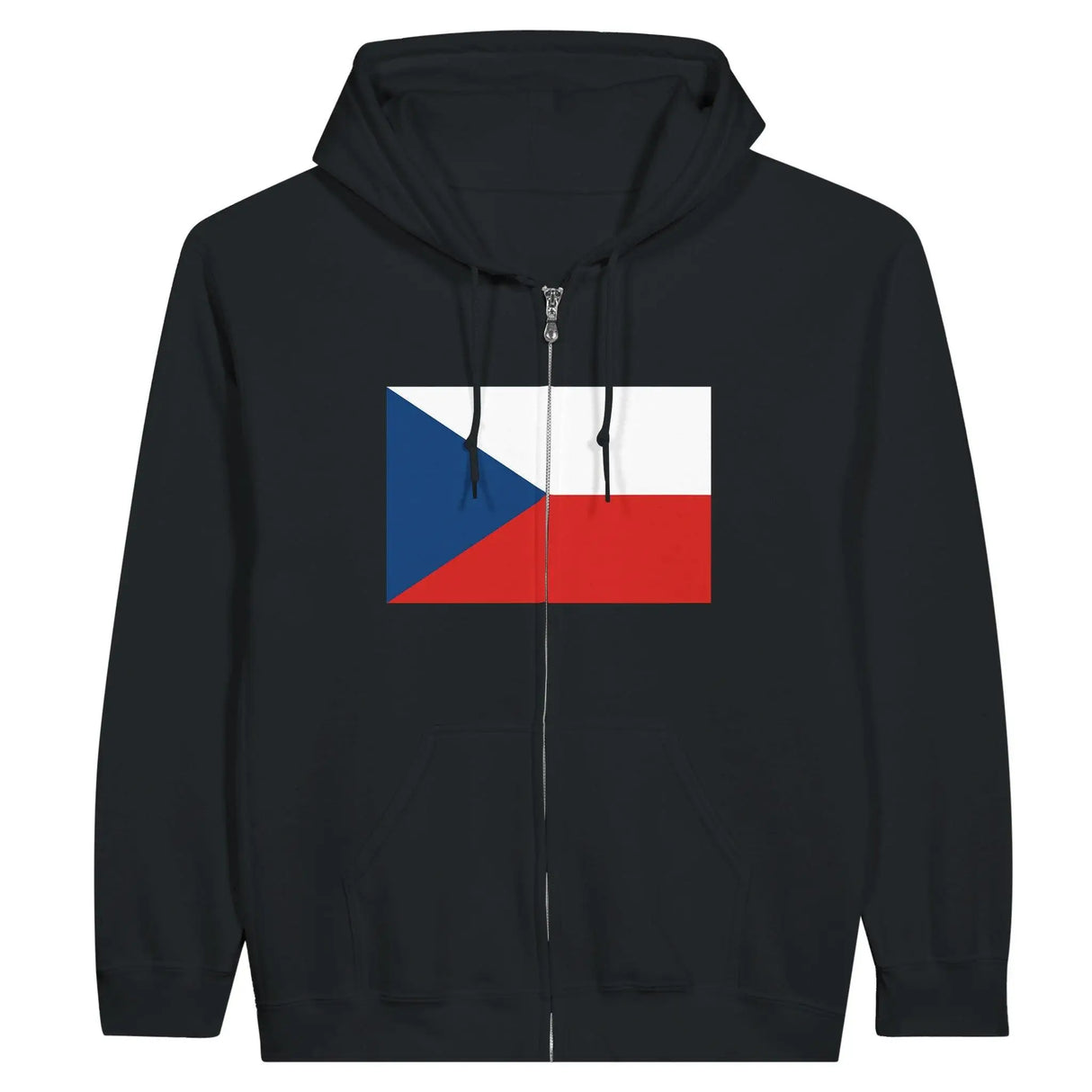 Sweat à capuche zippé tchéquie coton mélangé brodé
