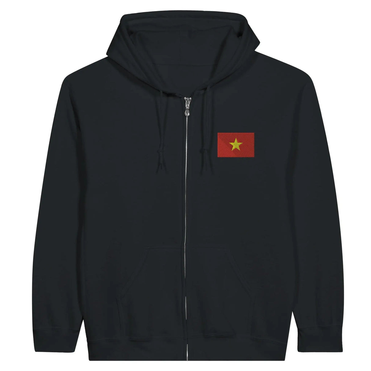 Sweat à capuche zippé viêt nam coton broderie couleur
