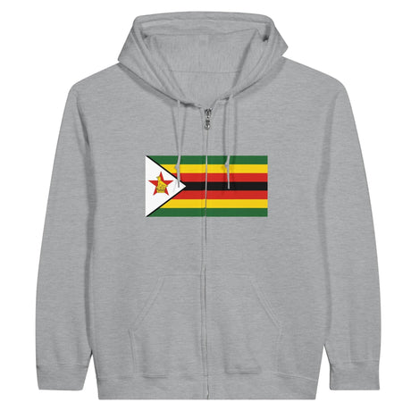 Sweat à capuche zippé zimbabwe coton mélangé broderie