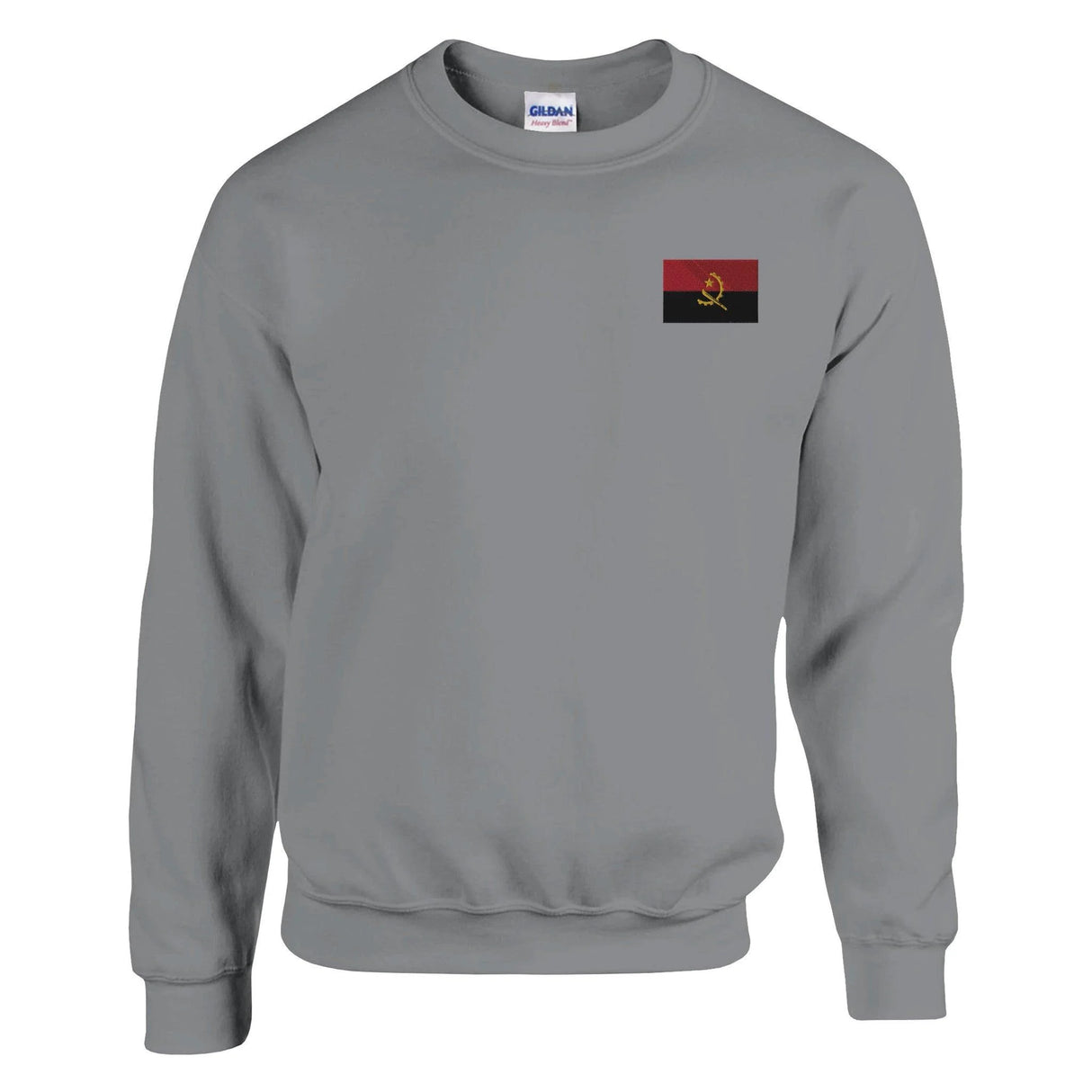 Sweat-shirt drapeau angola broderie couleur coton mélangé