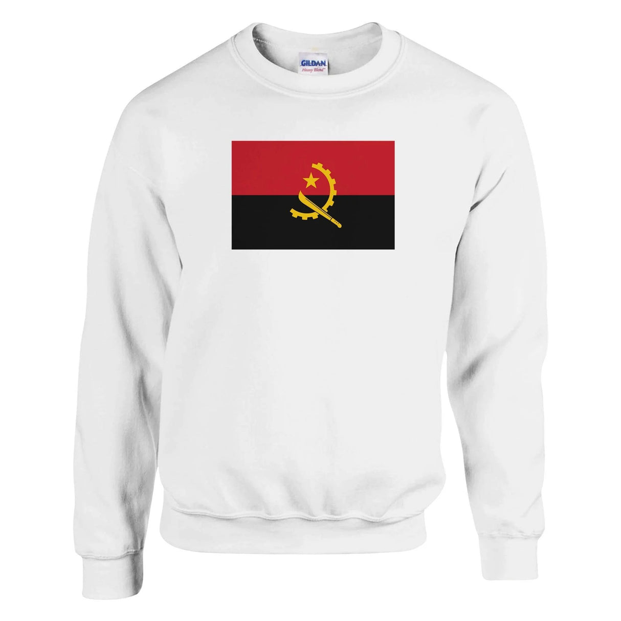 Sweat-shirt drapeau angola coton mélangé brodé confortable