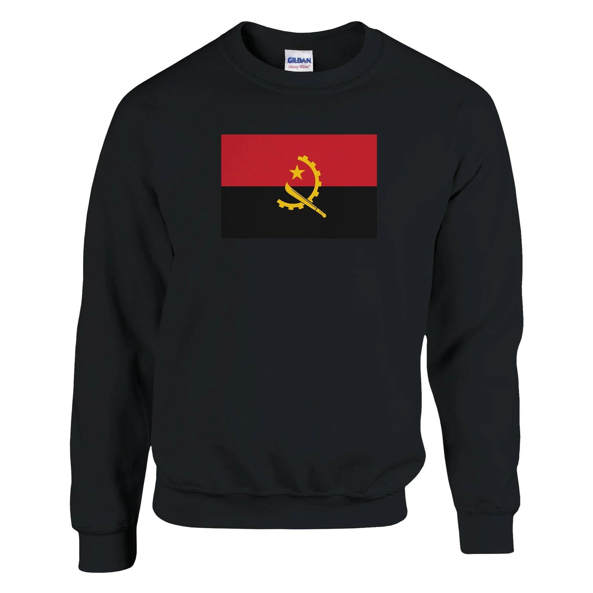 Sweat-shirt drapeau angola coton mélangé brodé confortable