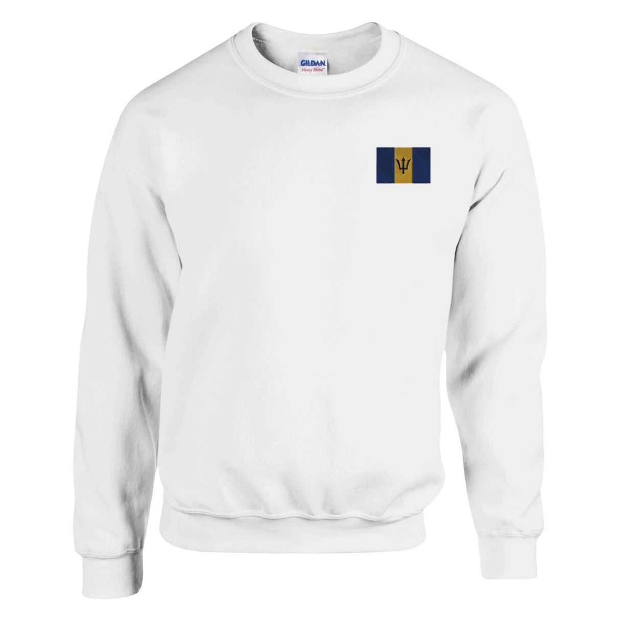Sweat-shirt drapeau barbade broderie couleur coton mélangé