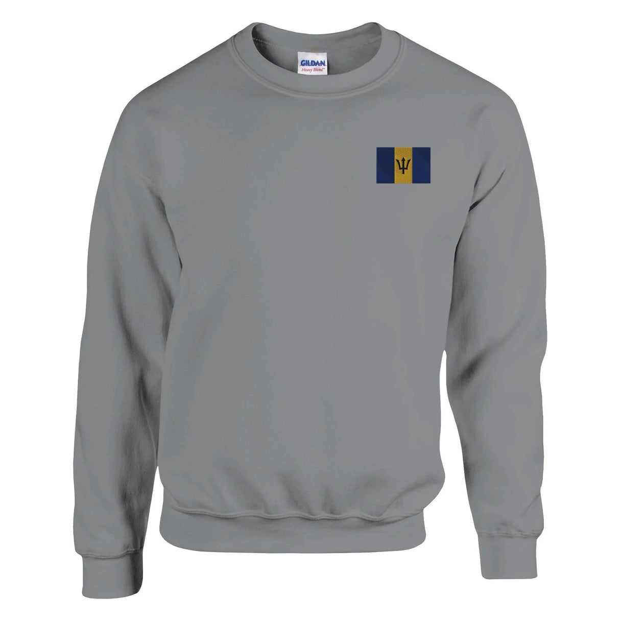 Sweat-shirt drapeau barbade broderie couleur coton mélangé