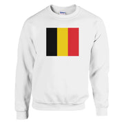 Sweat-shirt drapeau belgique coton mélangé brodé doux