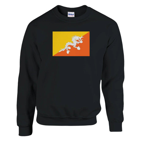 Sweat-shirt drapeau bhoutan coton mélangé brodé doux