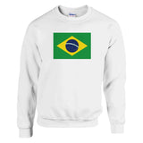 Sweat-shirt drapeau brésil coton mélangé brodé confortable