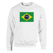Sweat-shirt drapeau brésil coton mélangé brodé confortable