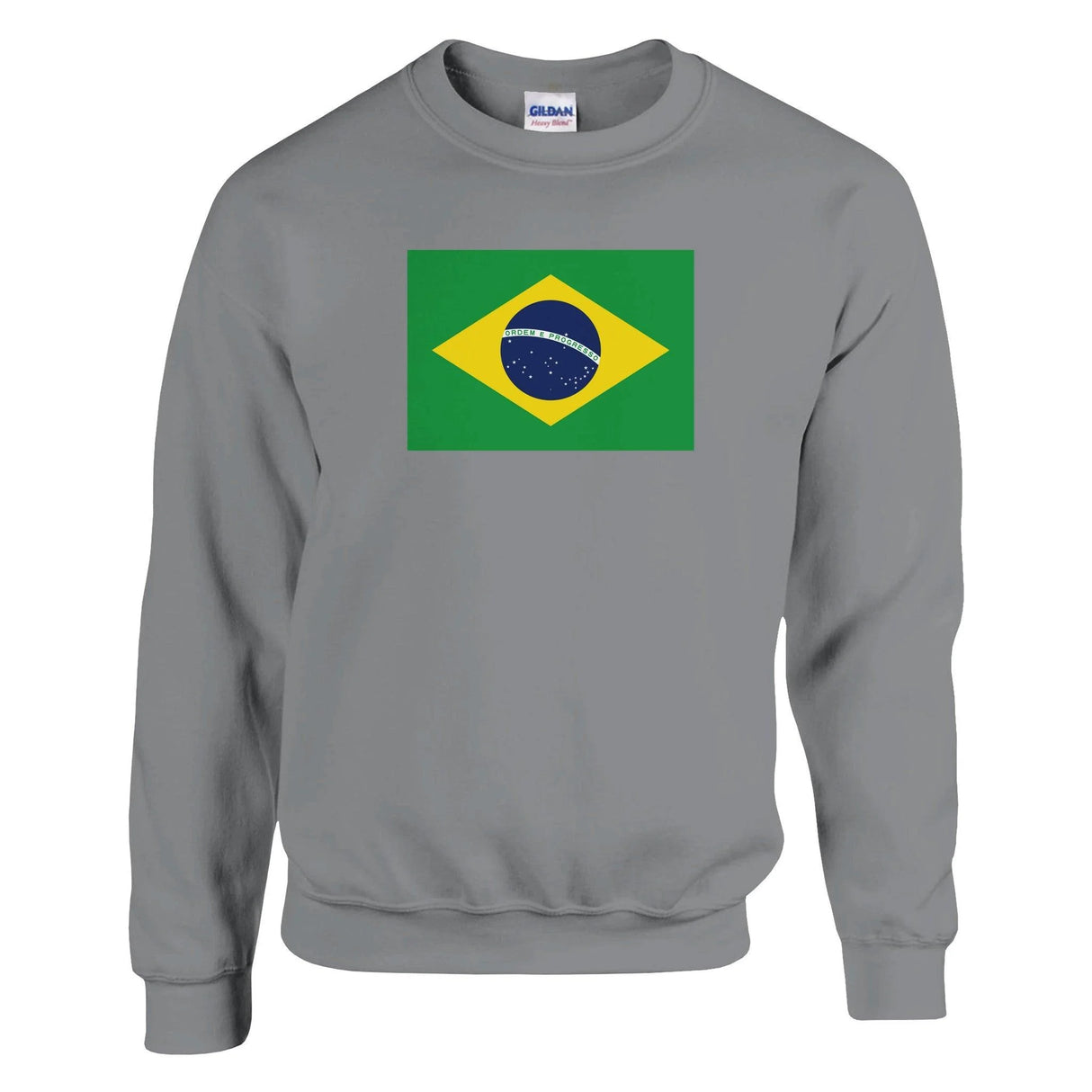 Sweat-shirt drapeau brésil coton mélangé brodé confortable