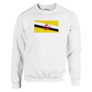 Sweat-shirt drapeau brunei coton mélangé broderie
