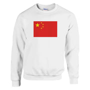 Sweat-shirt drapeau chine coton mélangé brodé confortable