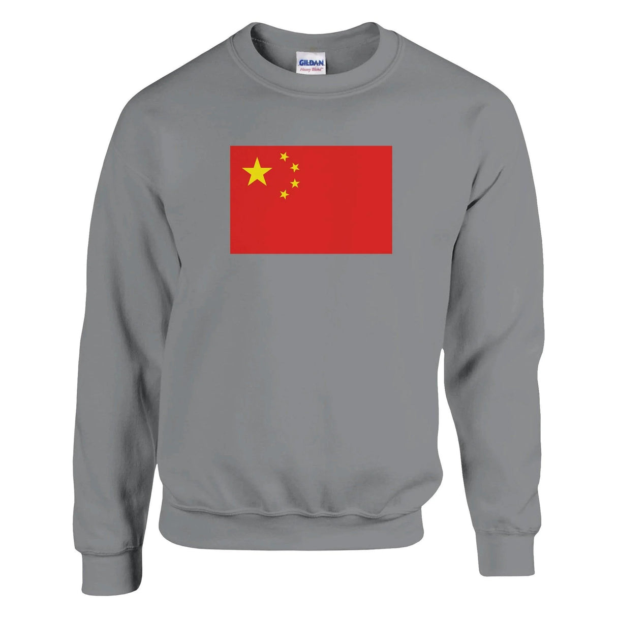 Sweat-shirt drapeau chine coton mélangé brodé confortable