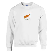 Sweat-shirt drapeau chypre coton mélangé doux brodé