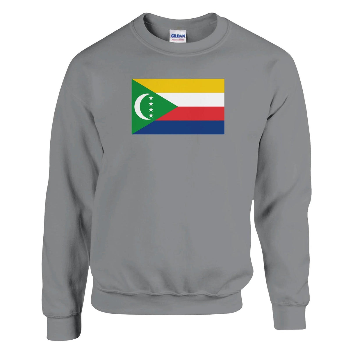 Sweat-shirt drapeau comores coton mélangé brodé doux