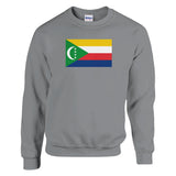 Sweat-shirt drapeau comores coton mélangé brodé doux