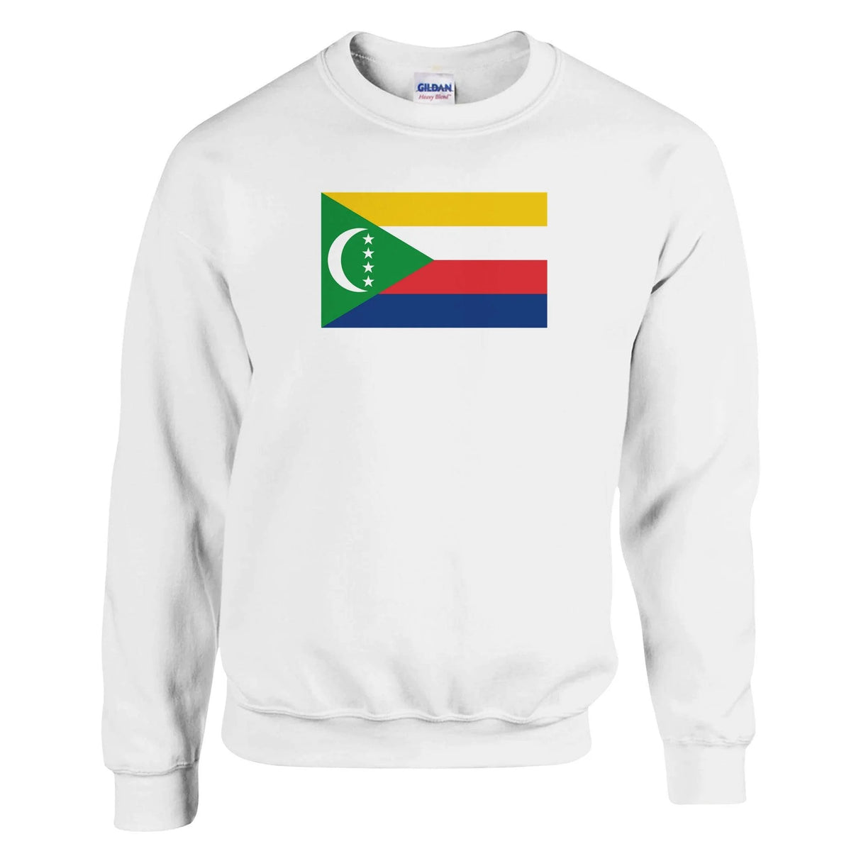 Sweat-shirt drapeau comores coton mélangé brodé doux