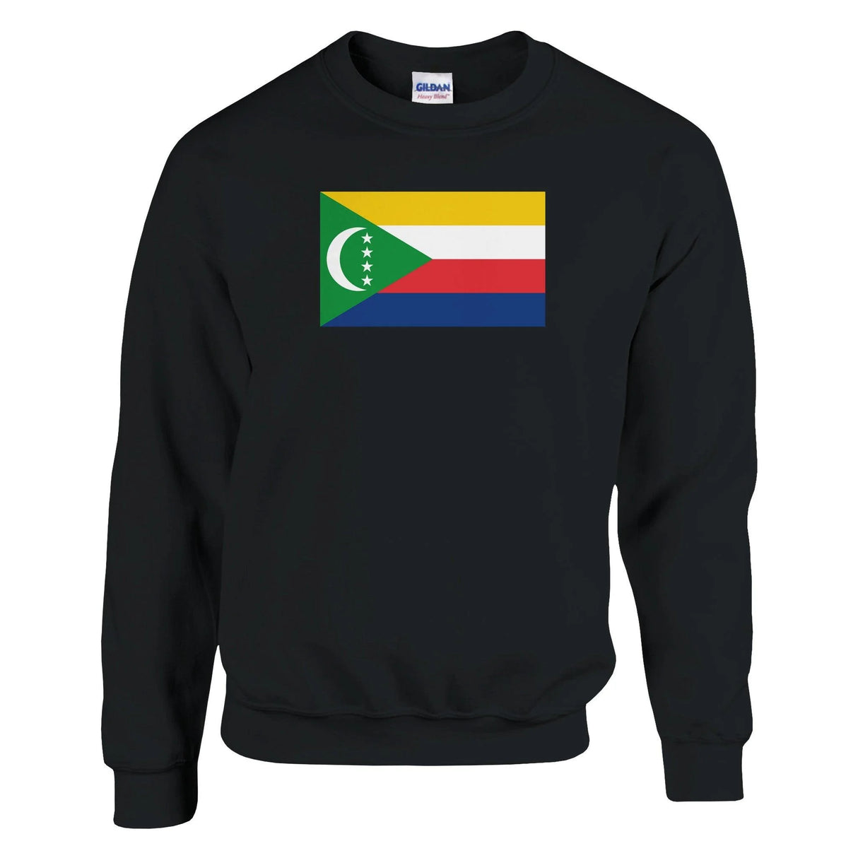 Sweat-shirt drapeau comores coton mélangé brodé doux