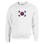 Sweat-shirt drapeau corée du sud coton mélangé brodé