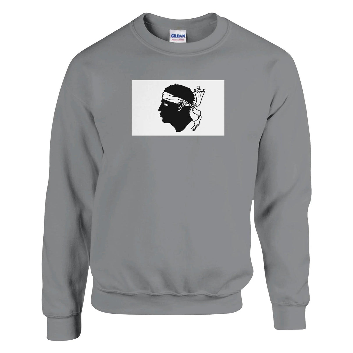 Sweat-shirt drapeau corse coton mélangé brodé confortable