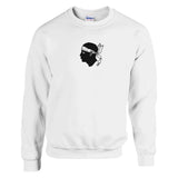 Sweat-shirt drapeau corse coton mélangé brodé confortable