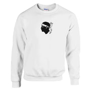 Sweat-shirt drapeau corse coton mélangé brodé confortable
