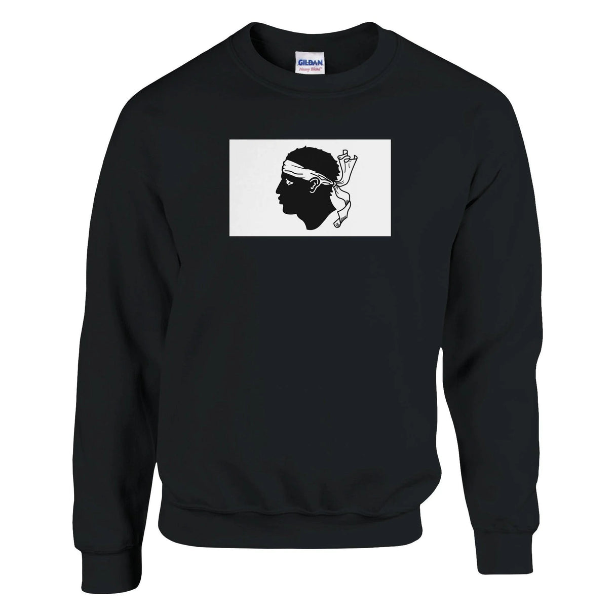 Sweat-shirt drapeau corse coton mélangé brodé confortable