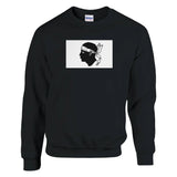 Sweat-shirt drapeau corse coton mélangé brodé confortable