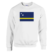 Sweat-shirt drapeau curaçao coton mélangé brodé confortable
