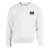 Sweat-shirt drapeau d’åland broderie couleur coton mélangé