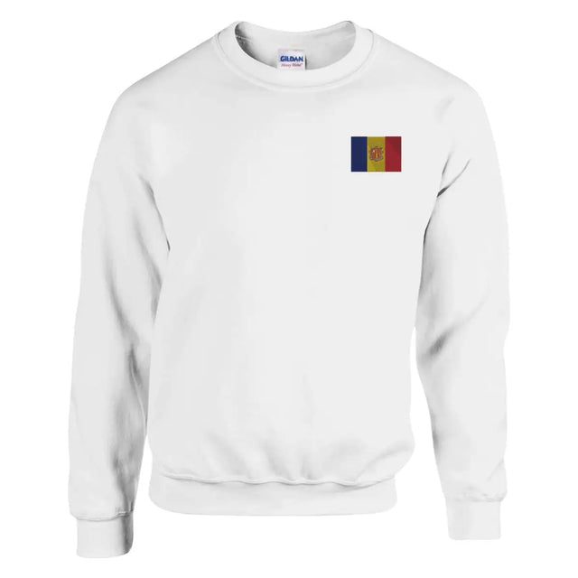 Sweat-shirt Drapeau d'Andorre en broderie - Pixelforma 