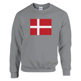 Sweat-shirt drapeau danemark coton mélangé brodé doux
