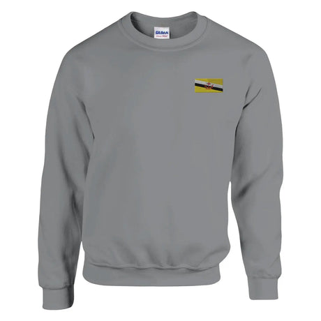 Sweat-shirt drapeau de brunei en broderie - pixelformaflag