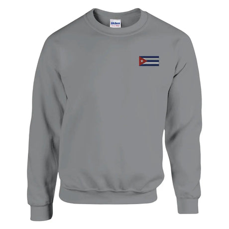 Sweat-shirt drapeau de cuba en broderie - pixelformaflag