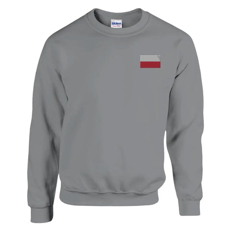 Sweat-shirt Drapeau de la Pologne en broderie - Pixelforma 