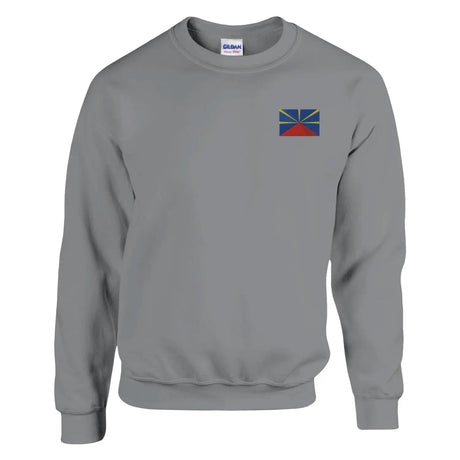Sweat-shirt drapeau de la réunion en broderie - pixelformaflag