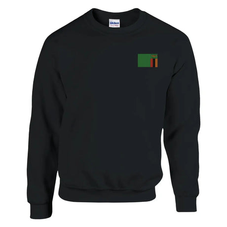 Sweat-shirt Drapeau de la Zambie en broderie - Pixelforma 