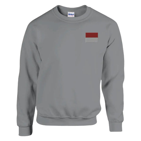 Sweat-shirt Drapeau de Monaco en broderie - Pixelforma 