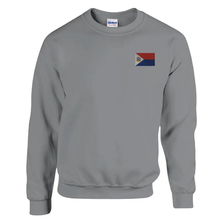 Sweat-shirt Drapeau de Saint-Martin en broderie - Pixelforma 