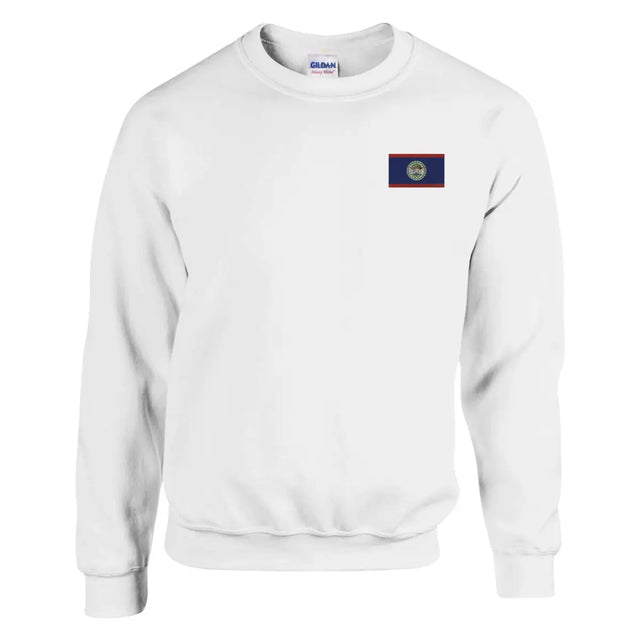 Sweat-shirt Drapeau du Belize en broderie - Pixelforma 