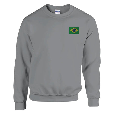 Sweat-shirt drapeau du brésil en broderie - pixelformaflag