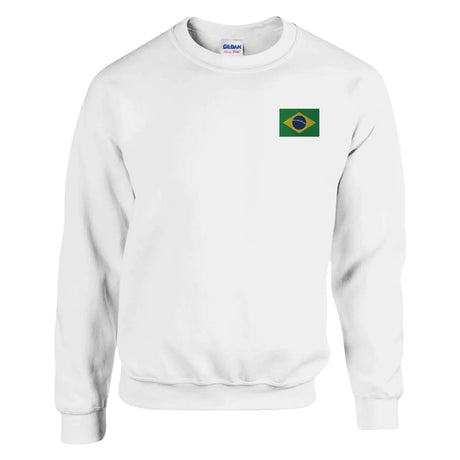 Sweat-shirt drapeau du brésil en broderie - pixelformaflag