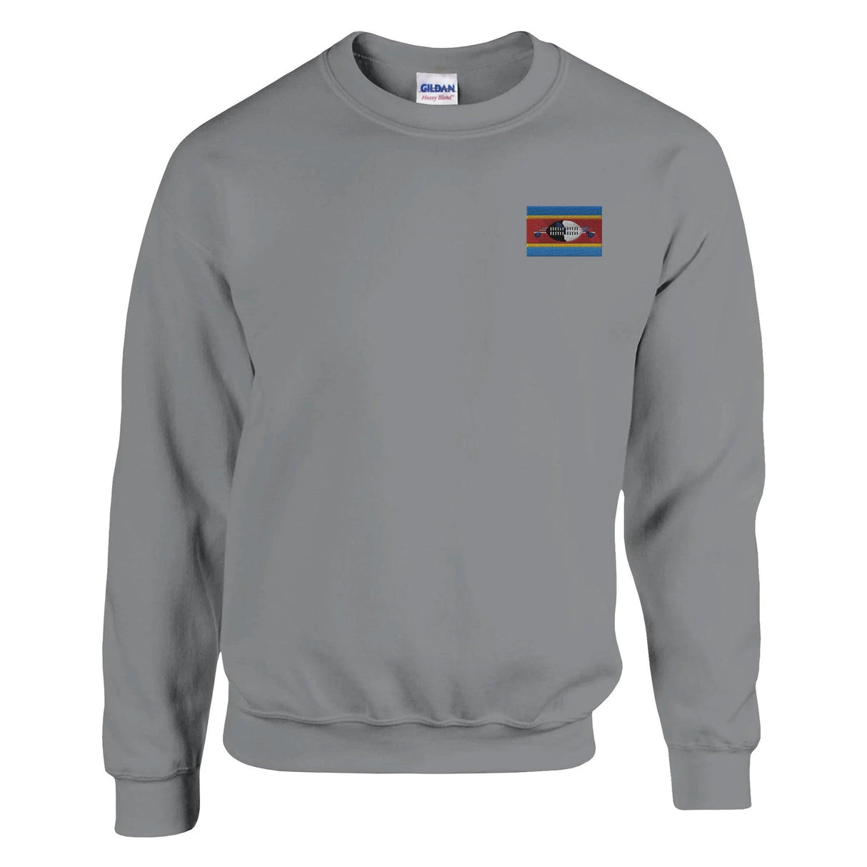 Sweat-shirt drapeau eswatini broderie couleur coton mélangé