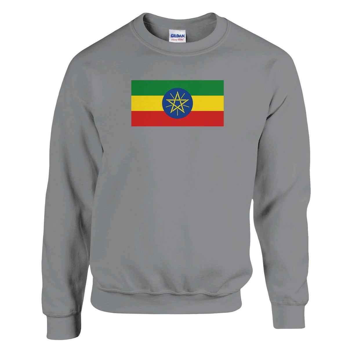 Sweat-shirt drapeau éthiopie coton mélangé imprimé doux