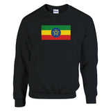 Sweat-shirt drapeau éthiopie coton mélangé imprimé doux