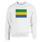 Sweat-shirt drapeau gabon coton mélangé brodé doux