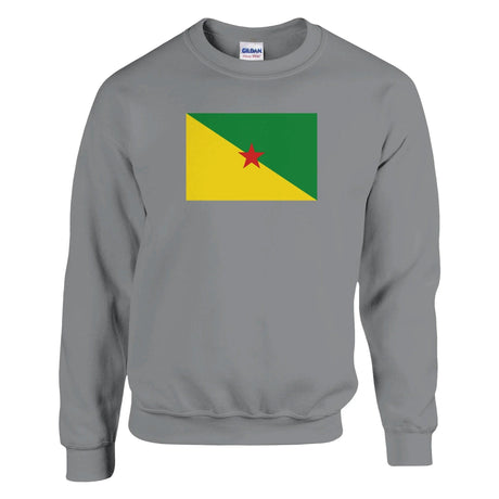 Sweat-shirt drapeau guyane brodé mélange doux coton